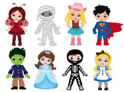  kids in costumes